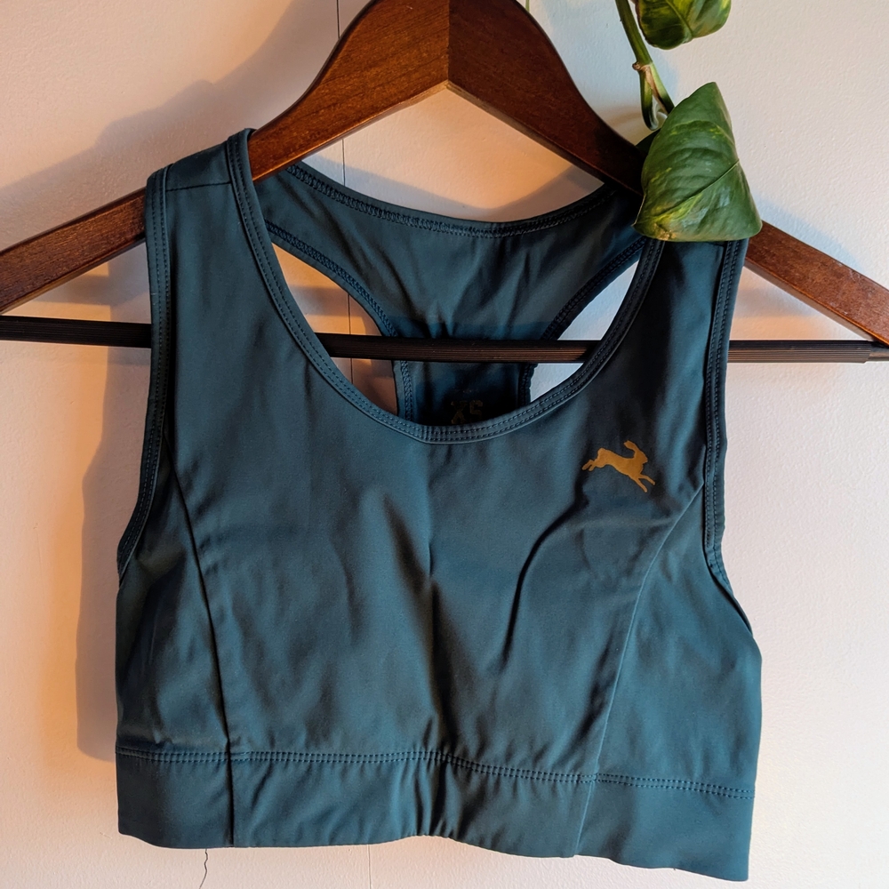 Tracksmith Deep Teal Sports Bra